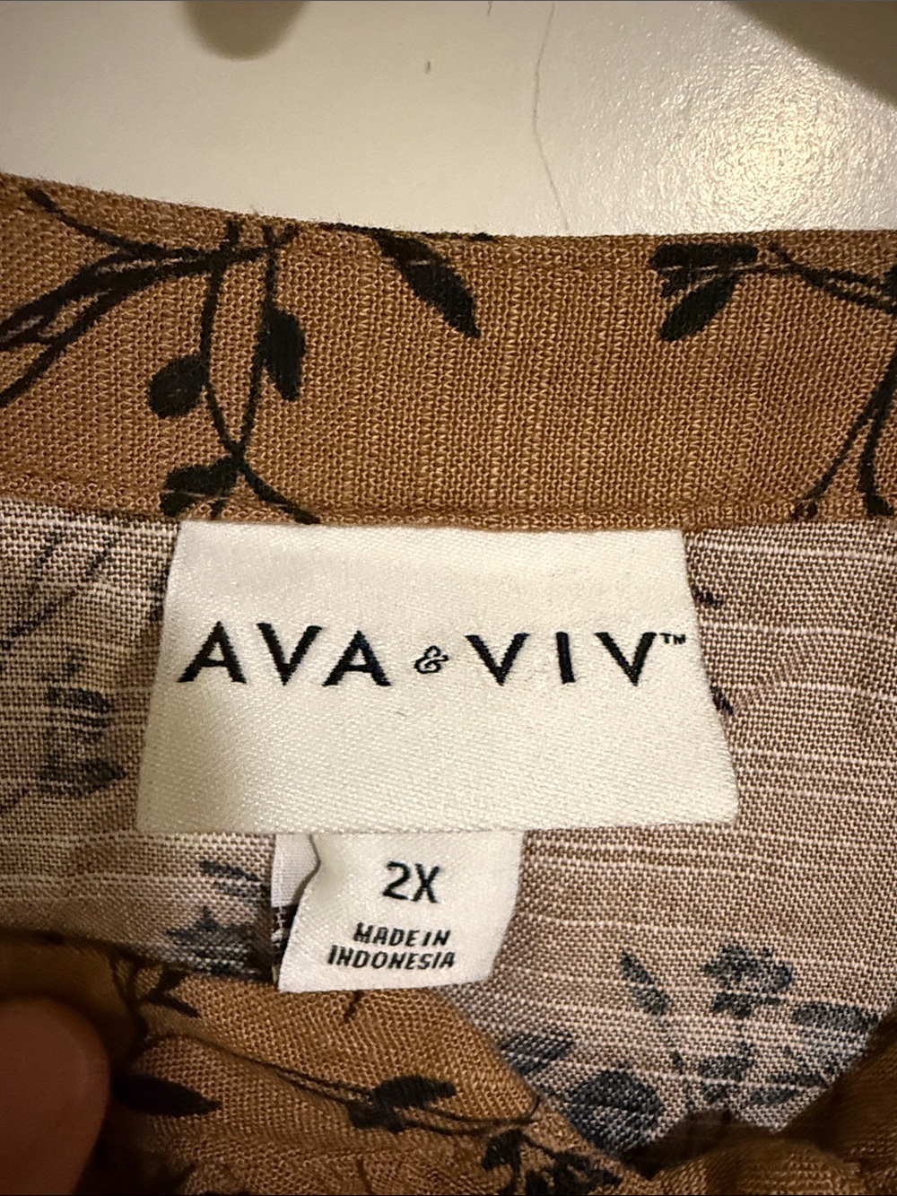 Ava & Viv Tan Floral Smocked Long-Sleeve Dress - Picture 4 of 7